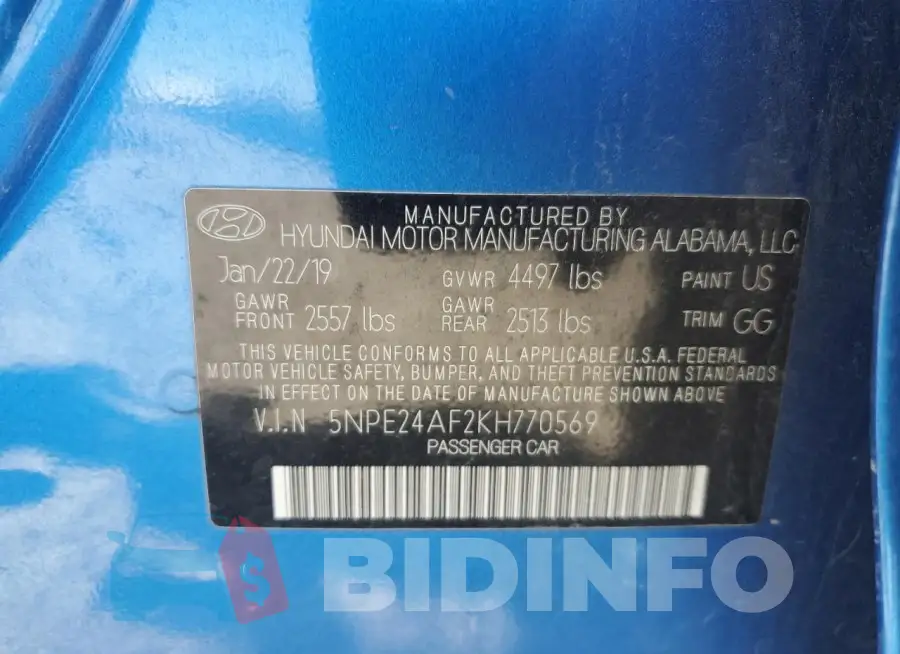 5NPE24AF2KH770569 Photo# 12