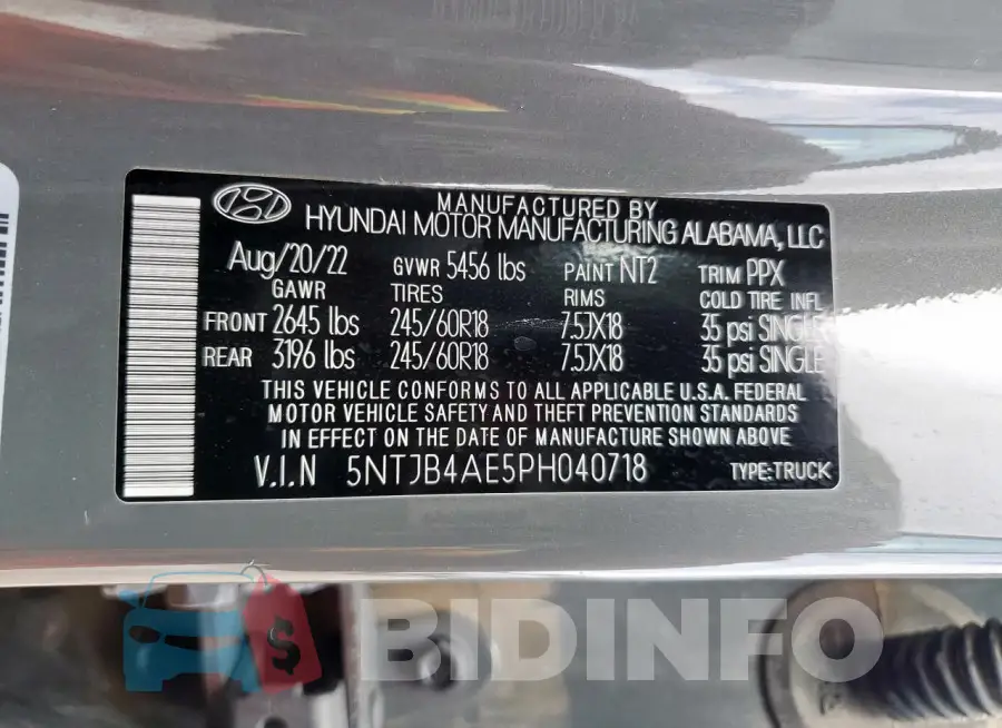 5NTJB4AE5PH040718 Photo# 12