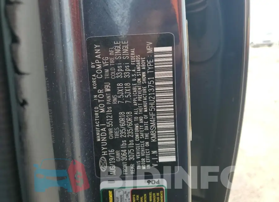 KM8SM4HF5HU213751 Photo# 13