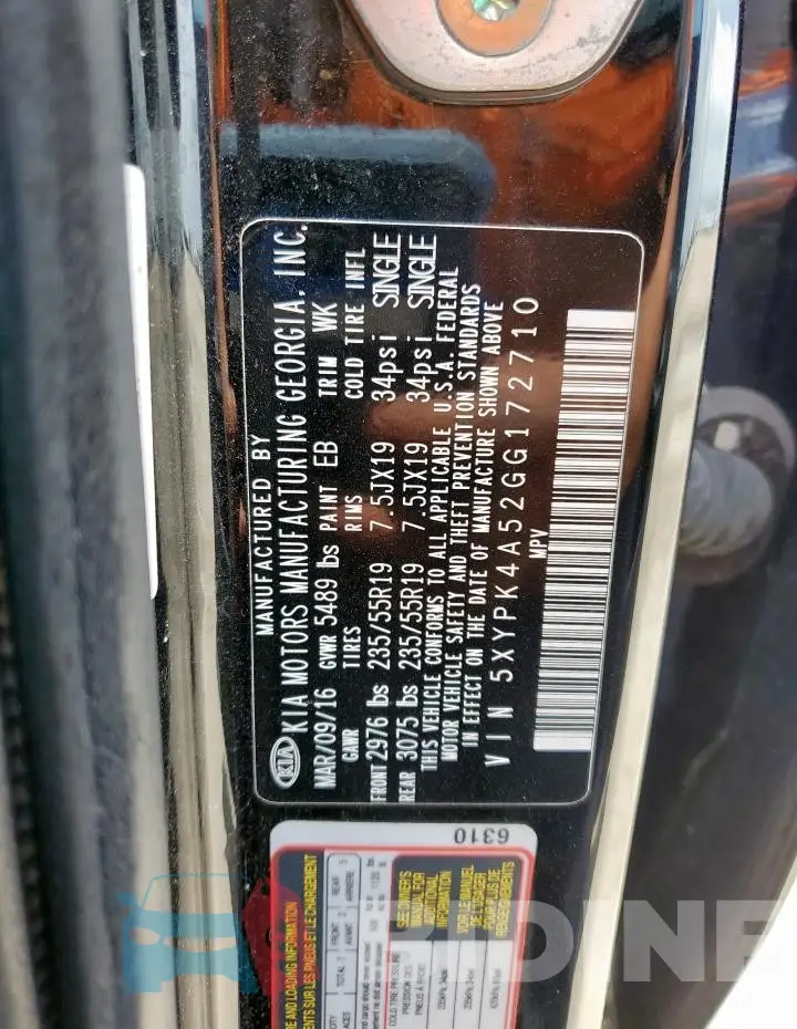 5XYPK4A52GG172710 Photo# 12