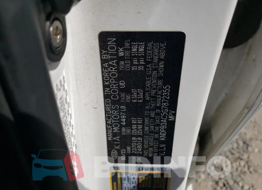 KNDPB3AC5G7872355 Photo# 13