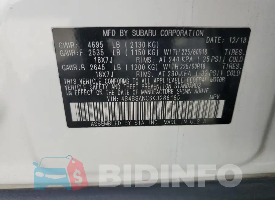 4S4BSANC6K3286185 Photo# 12