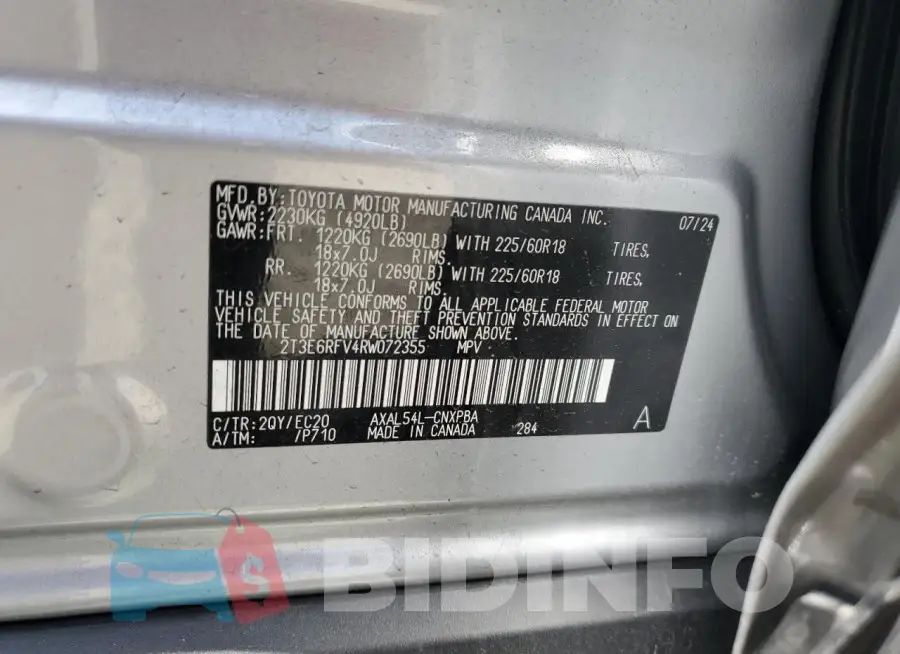 2T3E6RFV4RW072355 Photo# 14