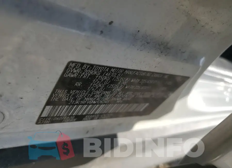 2T3K1RFV6MW126345 Photo# 13