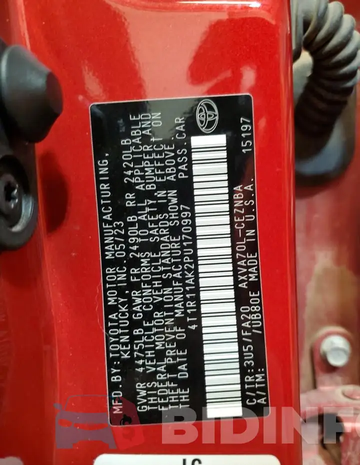 4T1R11AK2PU170997 Photo# 12