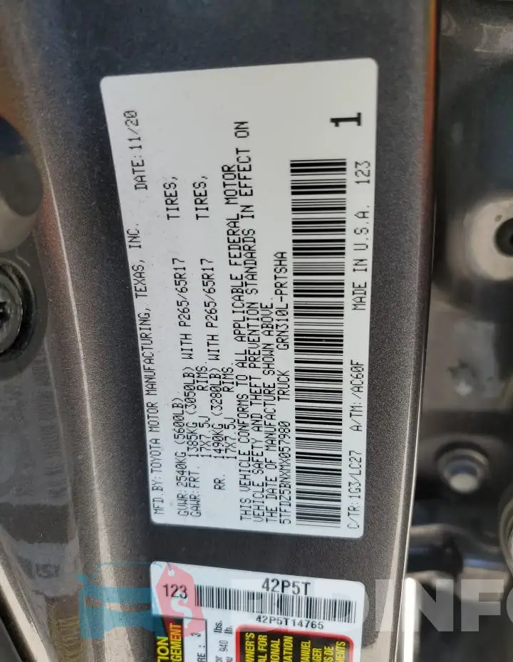 5TFDZ5BNXMX057980 Photo# 12
