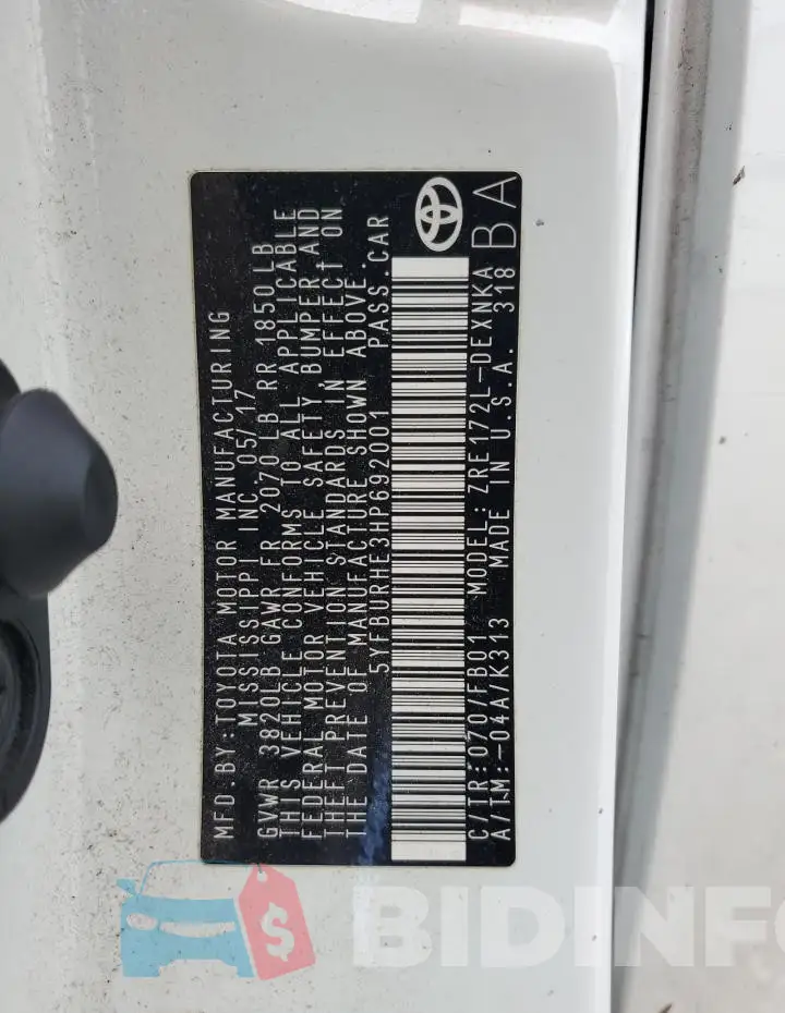 5YFBURHE3HP692001 Photo# 12