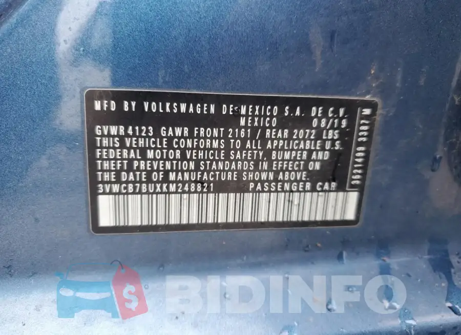 3VWCB7BUXKM248821 Photo# 13