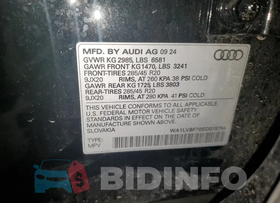 WA1LVBF70SD015764 Photo# 13