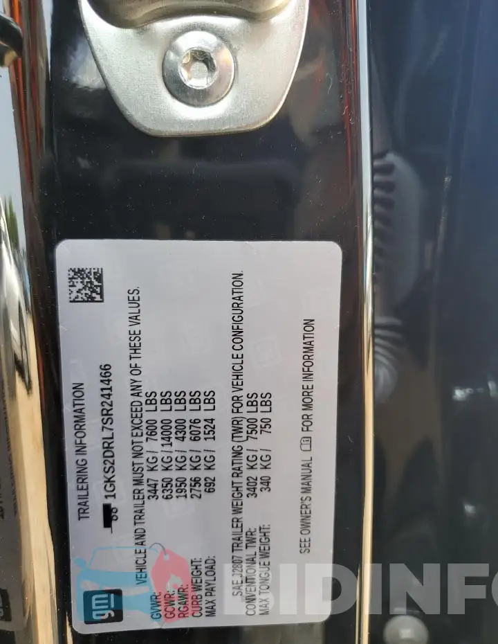 1GKS2DRL7SR241466 Photo# 13