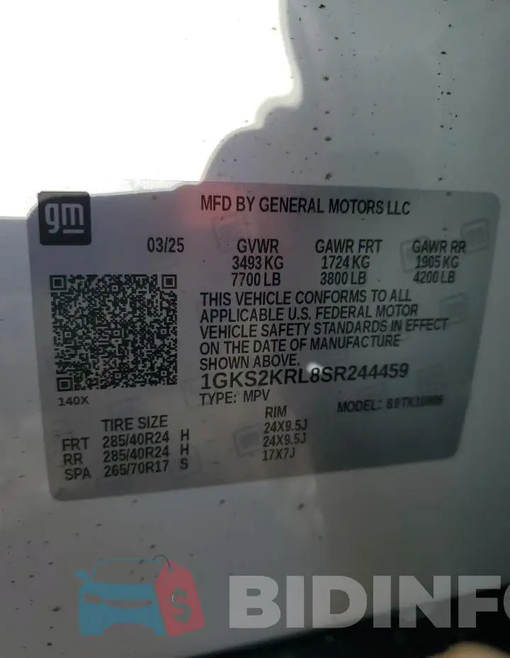 1GKS2KRL8SR244459 Photo# 13