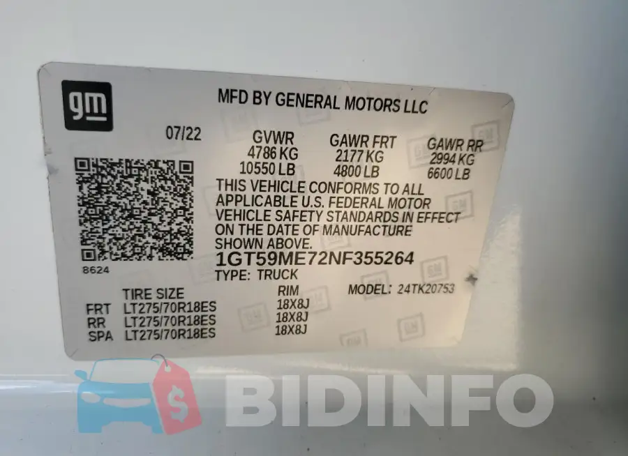 1GT59ME72NF355264 Photo# 12
