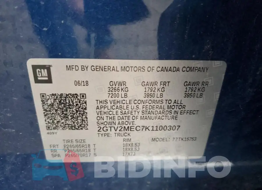 2GTV2MEC7K1100307 Photo# 12