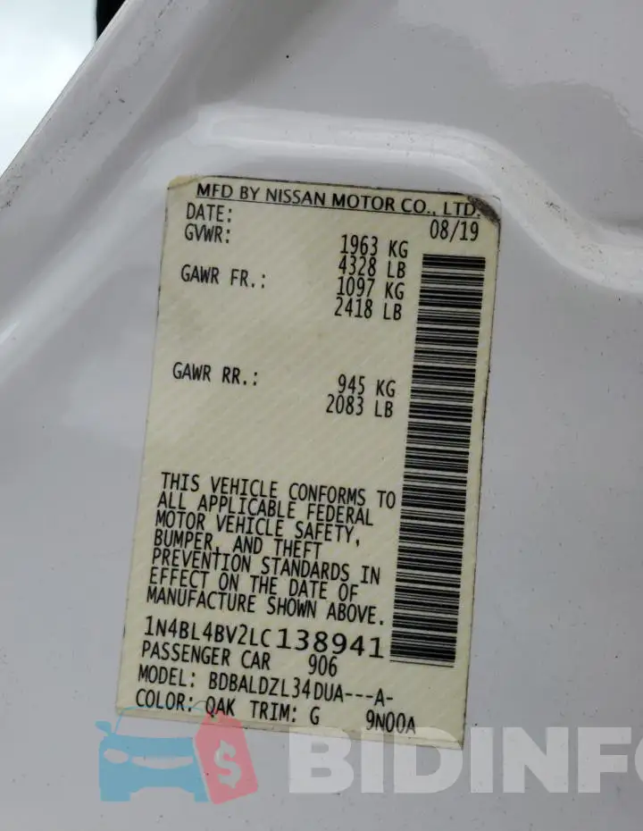 1N4BL4BV2LC138941 Photo# 12
