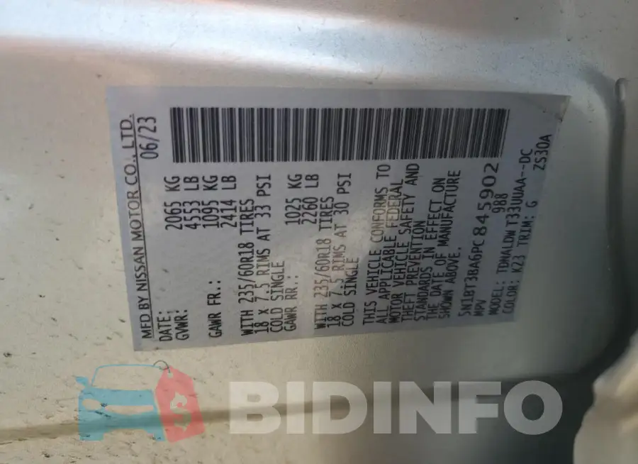 5N1BT3BA6PC845902 Photo# 13