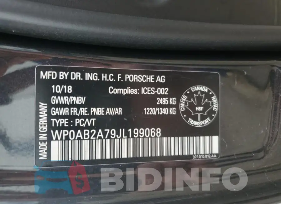WP0AB2A79JL199068 Photo# 13