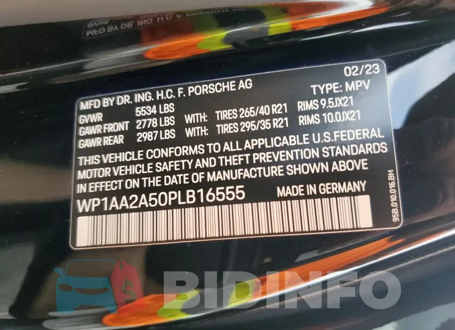 WP1AA2A50PLB16555 Photo# 14