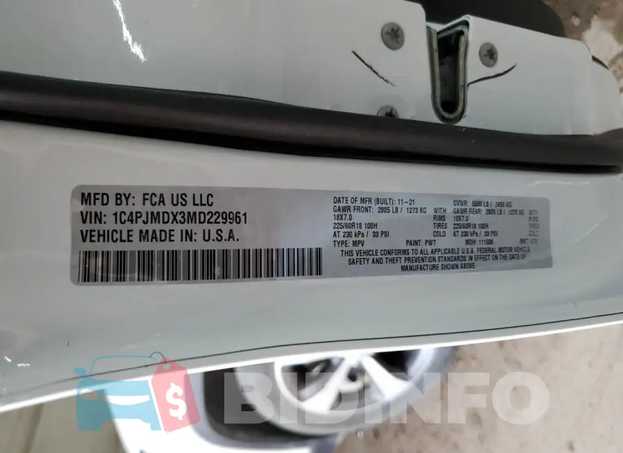 1C4PJMDX3MD229961 Photo# 13