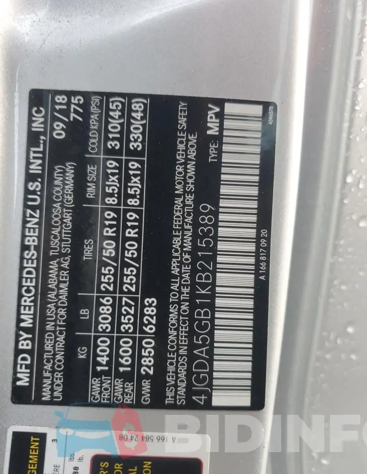 4JGDA5GB1KB215389 Photo# 13