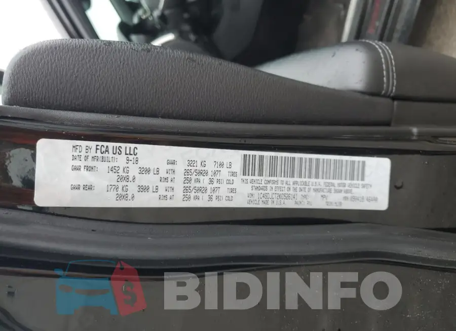 1C4SDJCT2KC526141 Photo# 14