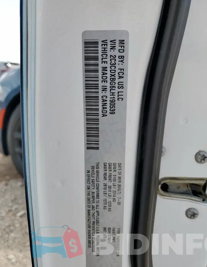 2C3CDXBG6LH190539 Photo# 12