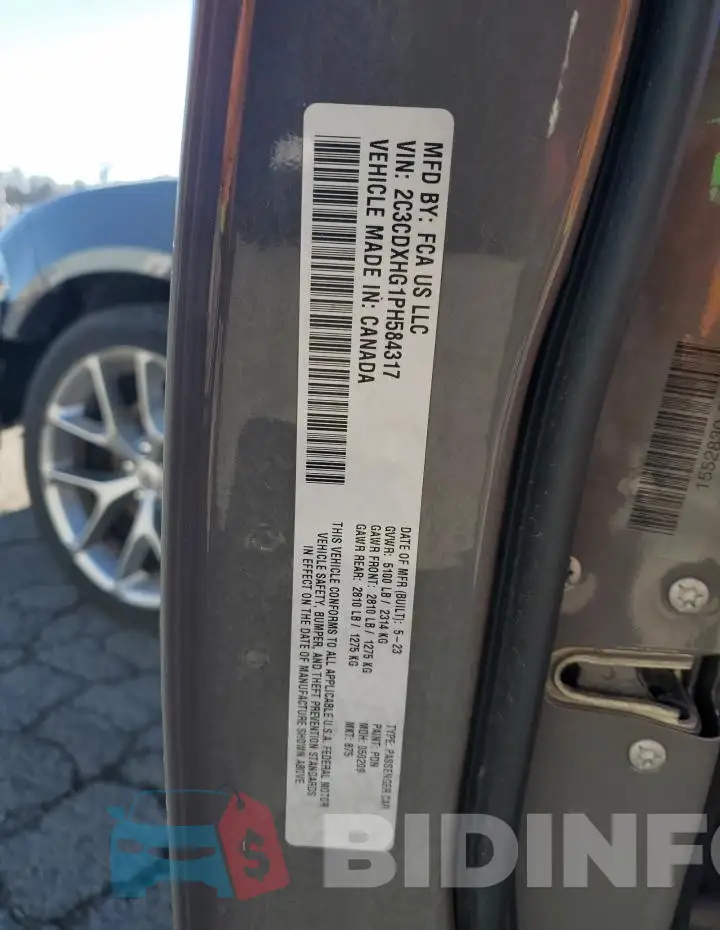 2C3CDXHG1PH584317 Photo# 12