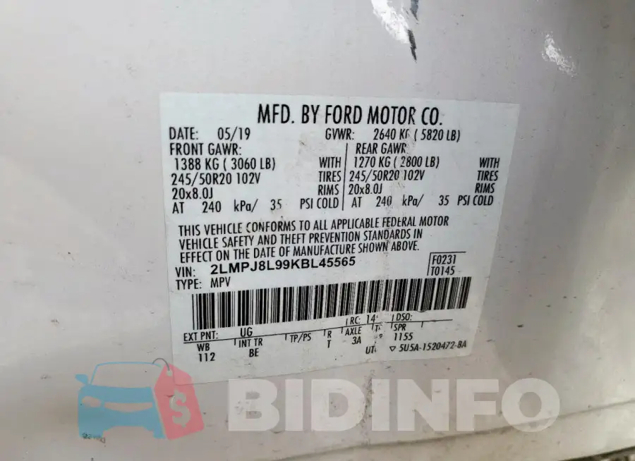 2LMPJ8L99KBL45565 Photo# 12