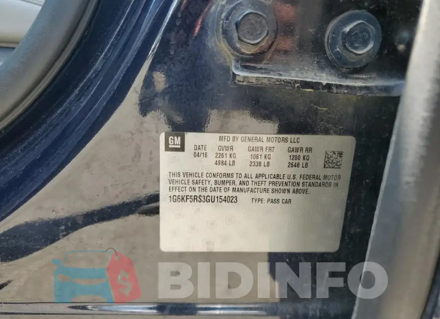 1G6KF5RS3GU154023 Photo# 13