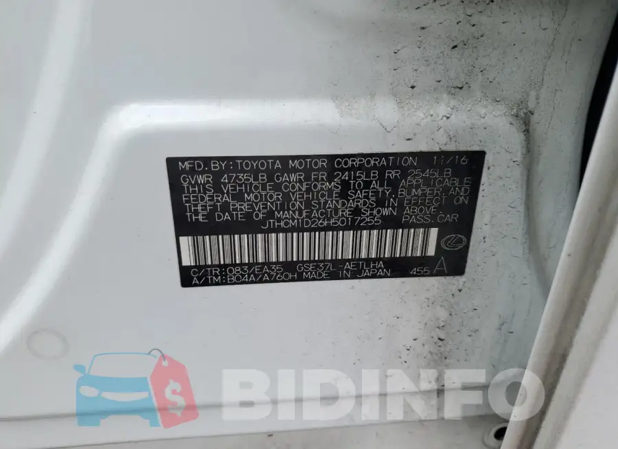 JTHCM1D26H5017255 Photo# 12