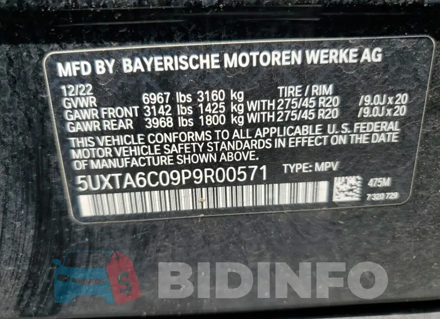 5UXTA6C09P9R00571 Photo# 13
