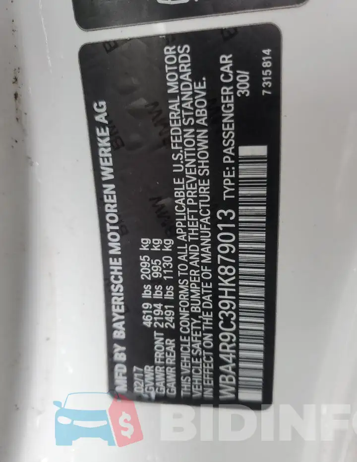 WBA4R9C39HK879013 Photo# 13