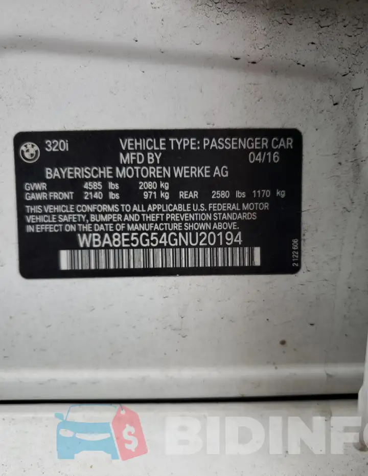 WBA8E5G54GNU20194 Photo# 12