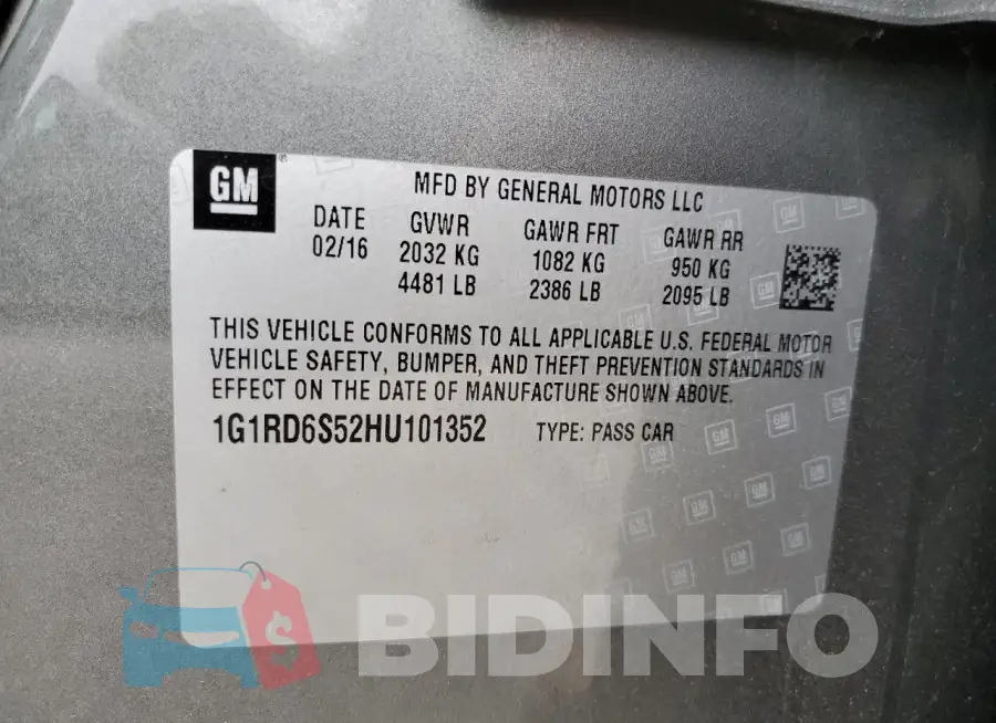 1G1RD6S52HU101352 Photo# 13