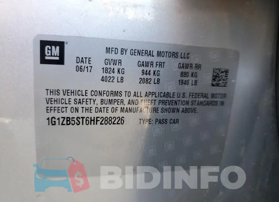 1G1ZB5ST6HF288226 Photo# 12
