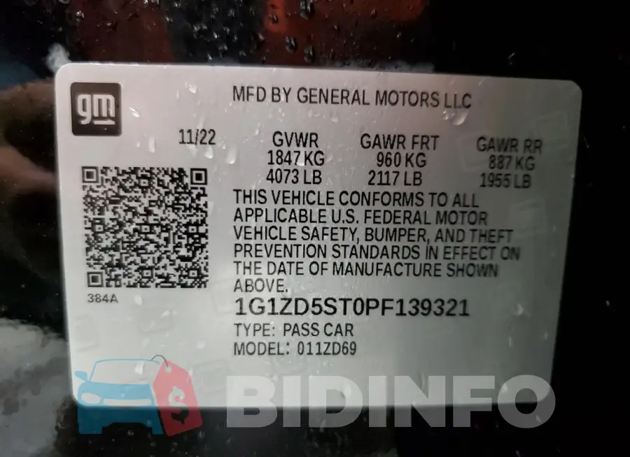 1G1ZD5ST0PF139321 Photo# 13