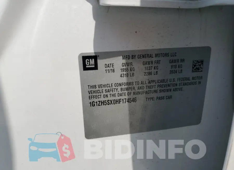 1G1ZH5SX0HF174546 Photo# 12