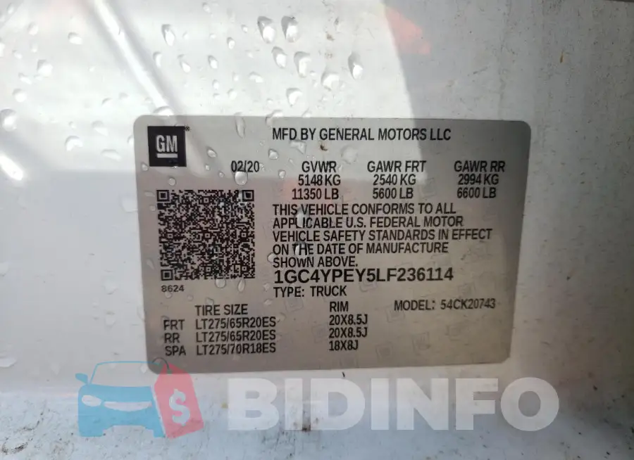 1GC4YPEY5LF236114 Photo# 13