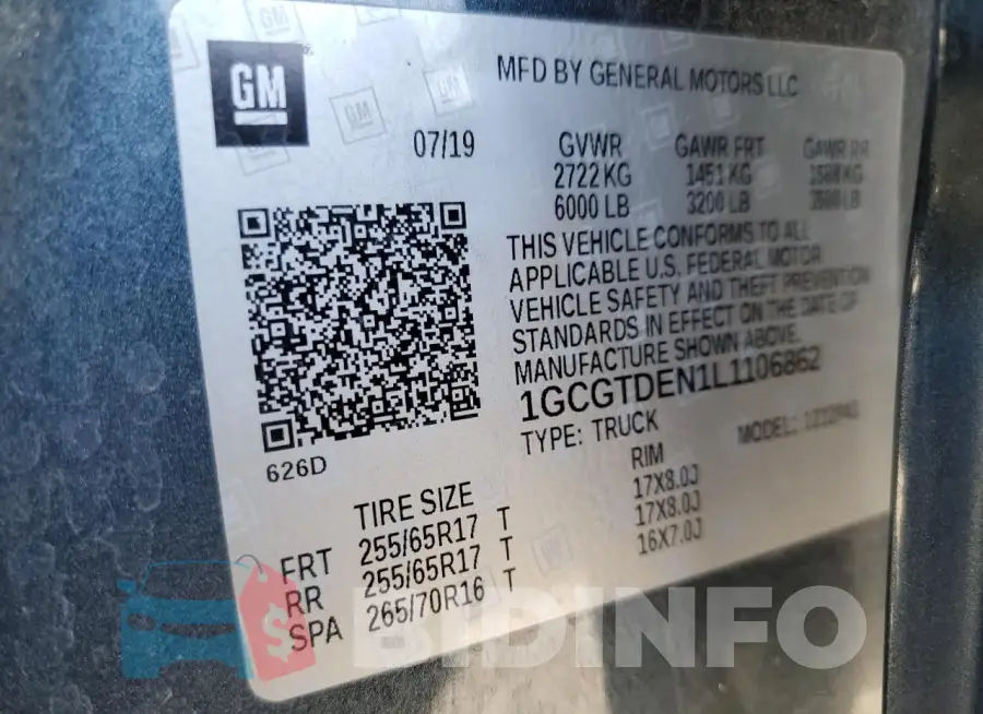 1GCGTDEN1L1106862 Photo# 12