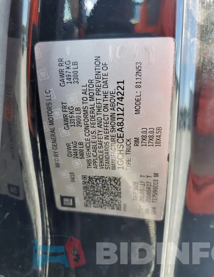 1GCHSCEA8J1274221 Photo# 12