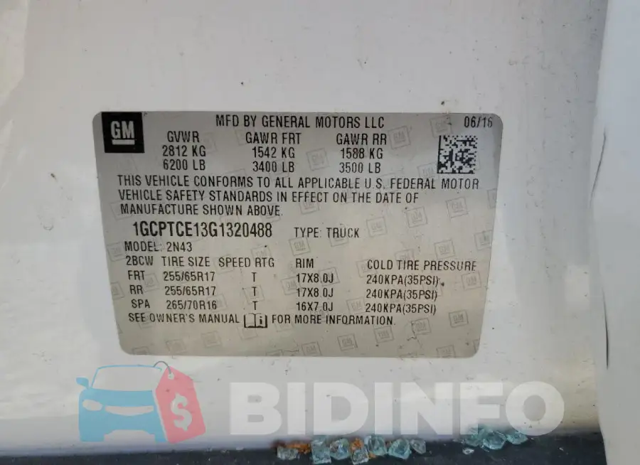 1GCPTCE13G1320488 Photo# 13