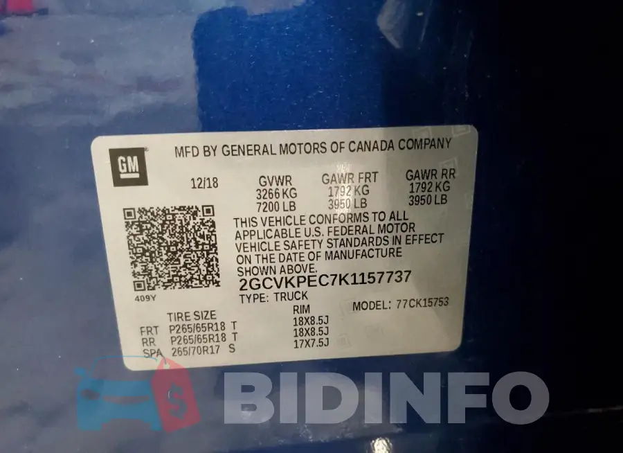 2GCVKPEC7K1157737 Photo# 12
