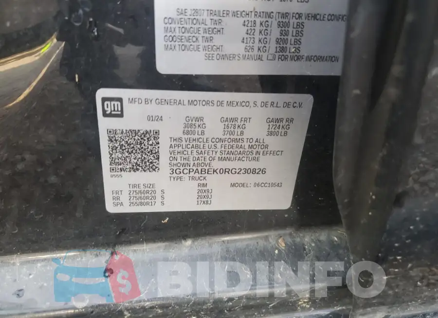 3GCPABEK0RG230826 Photo# 12