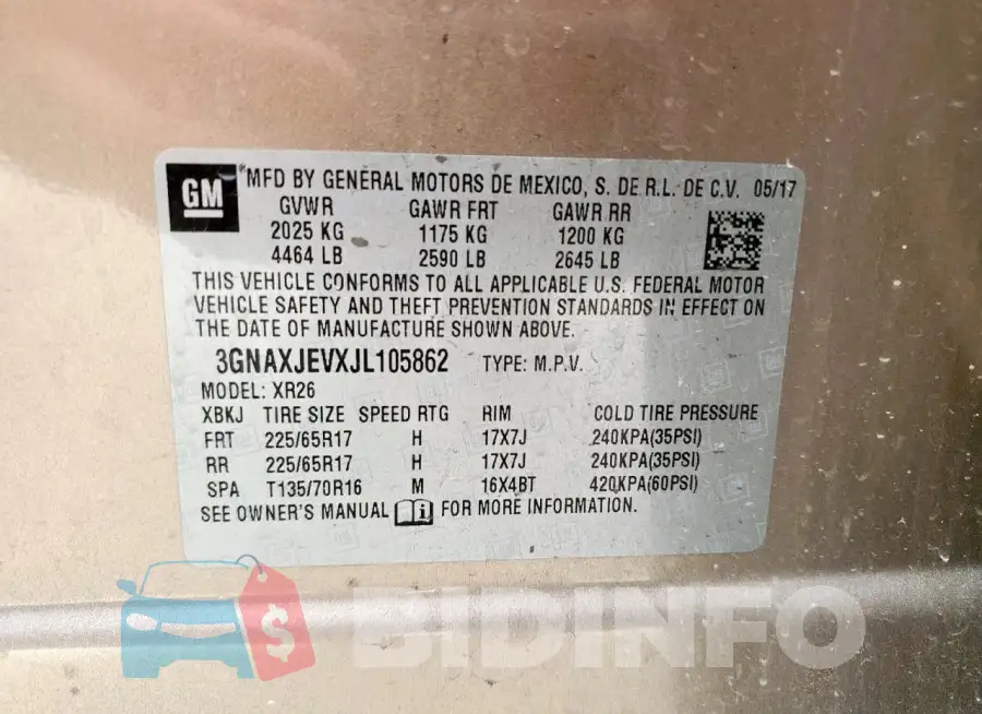 3GNAXJEVXJL105862 Photo# 13