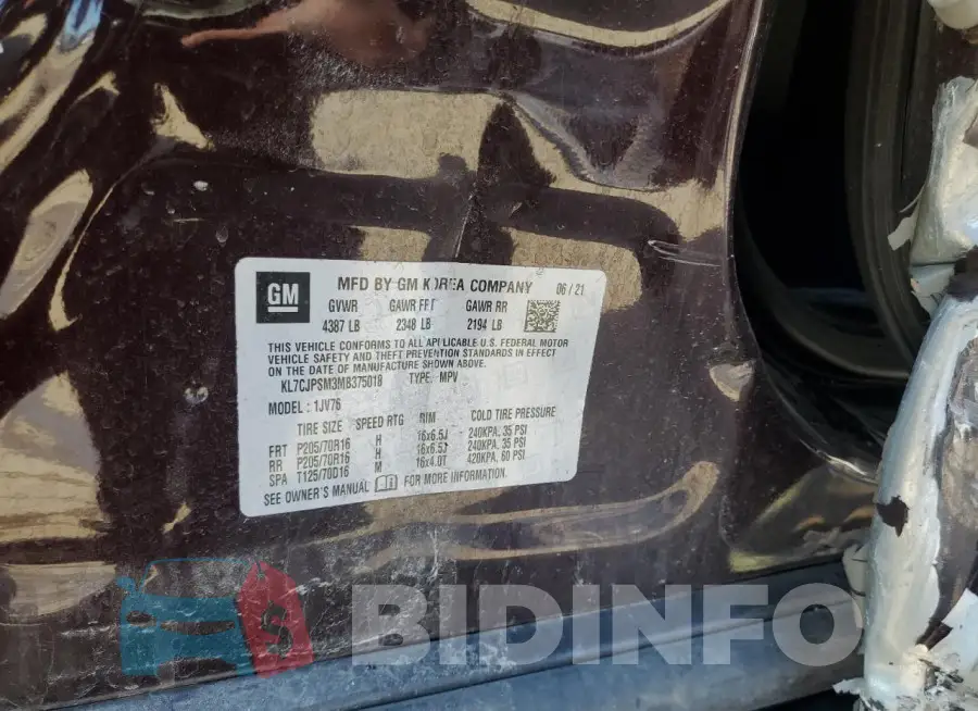 KL7CJPSM3MB375018 Photo# 13