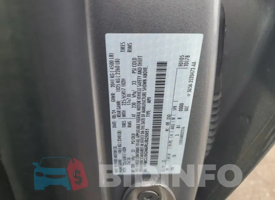 1FMCU9GN6RUB25951 Photo# 13