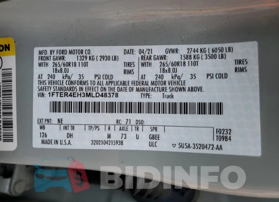 1FTER4EH3MLD48378 Photo# 12
