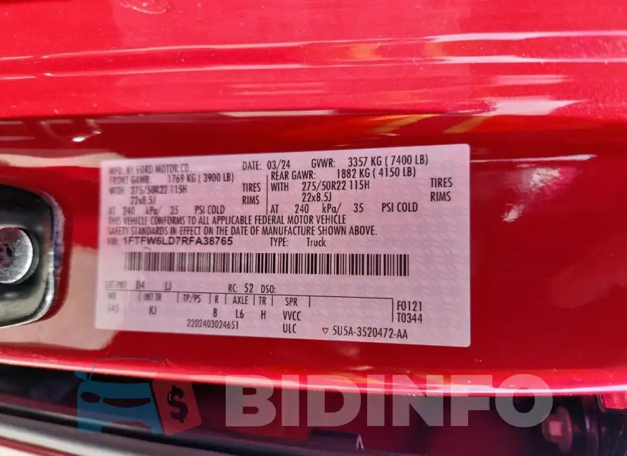 1FTFW6LD7RFA38765 Photo# 13