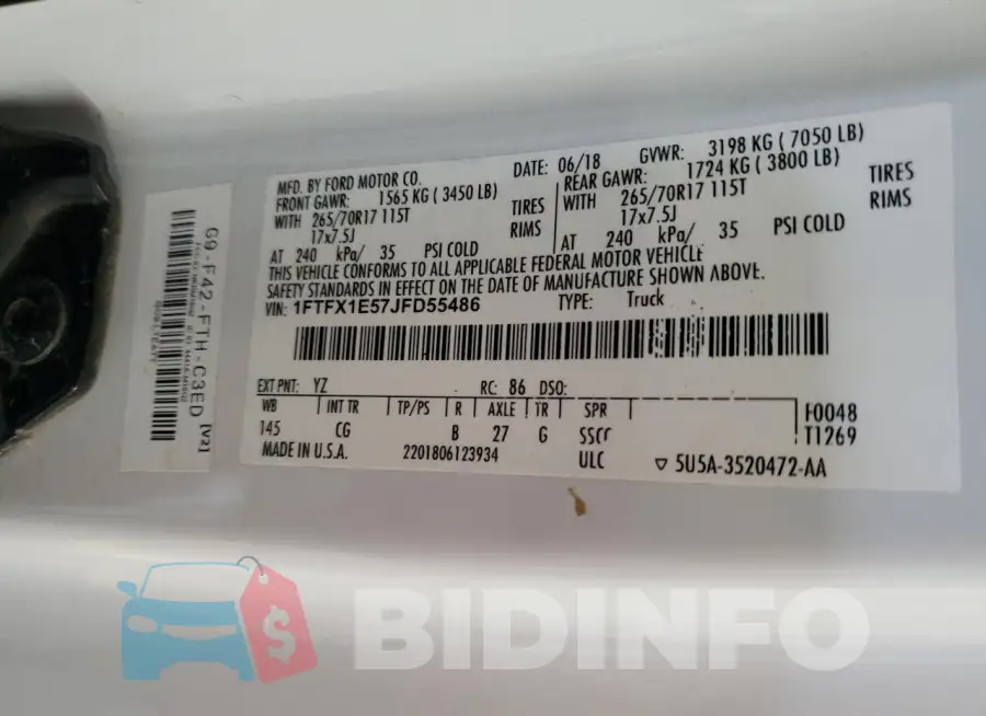 1FTFX1E57JFD55486 Photo# 12