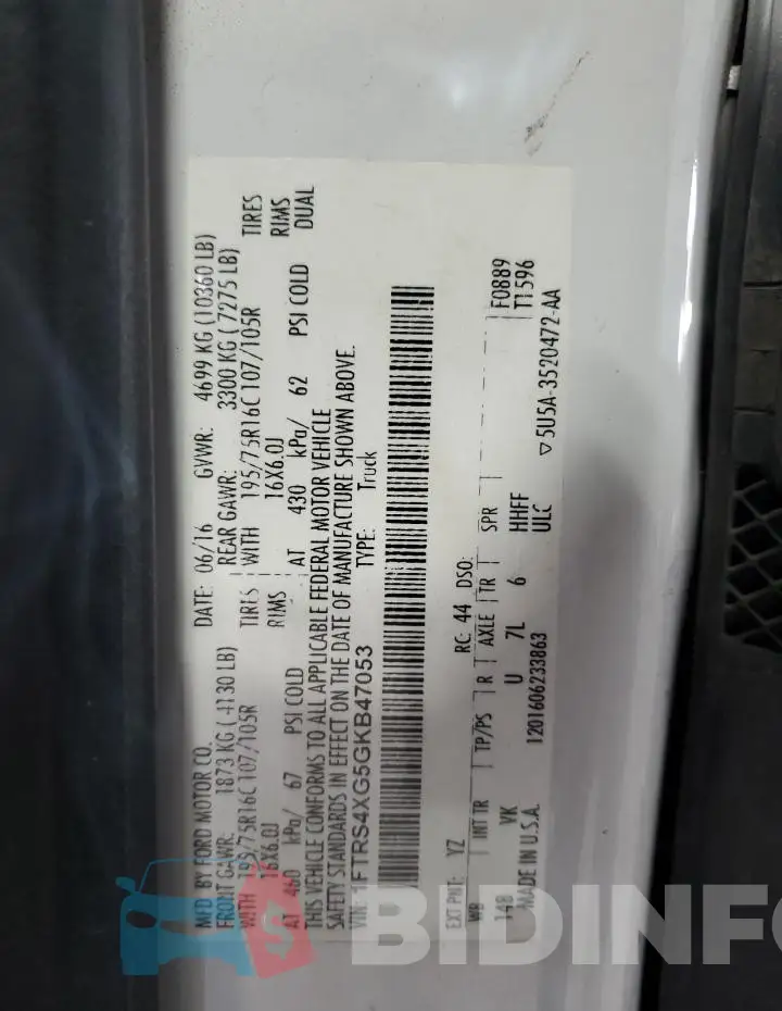 1FTRS4XG5GKB47053 Photo# 14