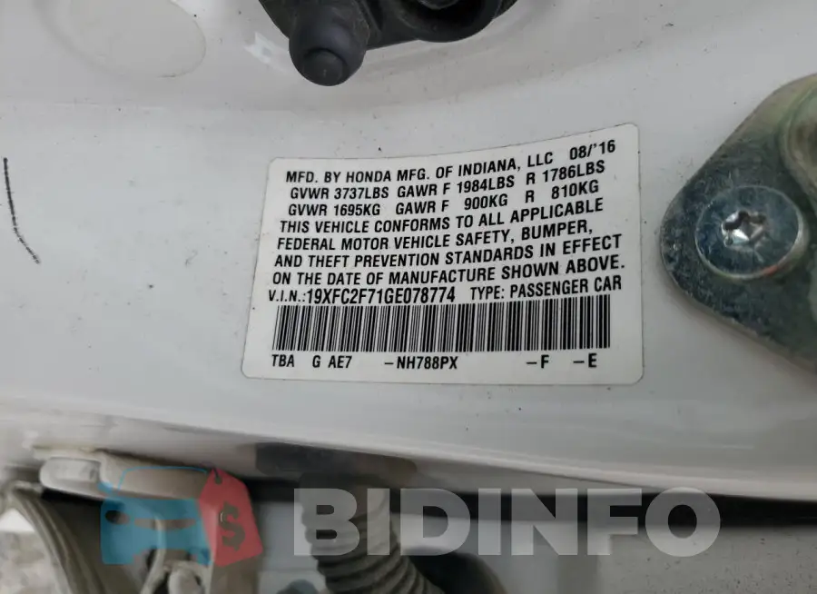 19XFC2F71GE078774 Photo# 13
